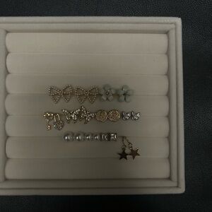 Elegant Gold and Silver Earring Set